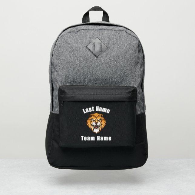 Custom Mascot & Team Name Sports Backpack (Front)