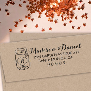Custom Mason Jar Address Stamp, Self Inking stamp