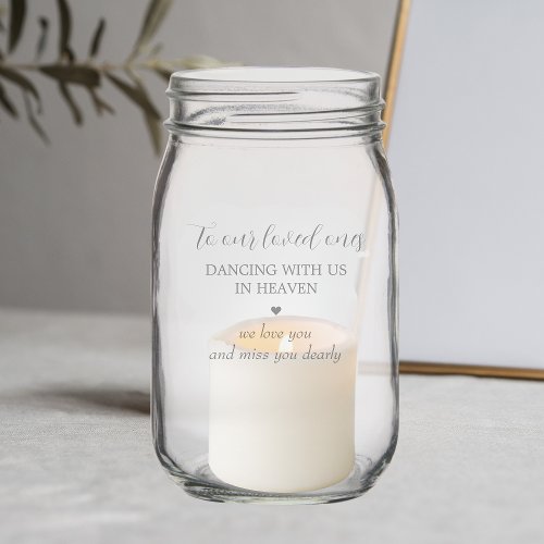 Custom Mason Jar For Wedding Memorial Candle