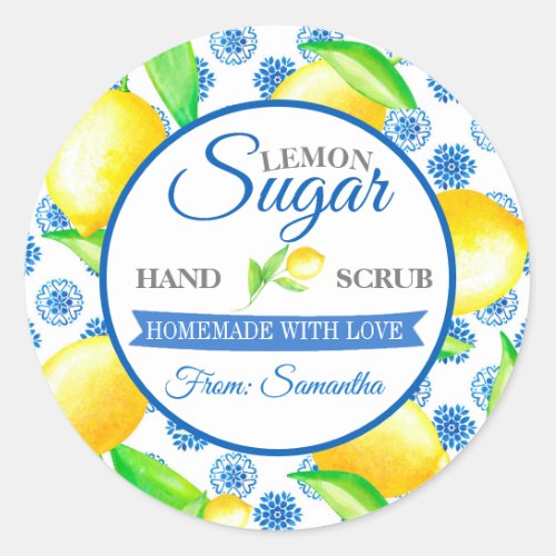 Custom Mason Jar Lemon Sugar Scrub Labels