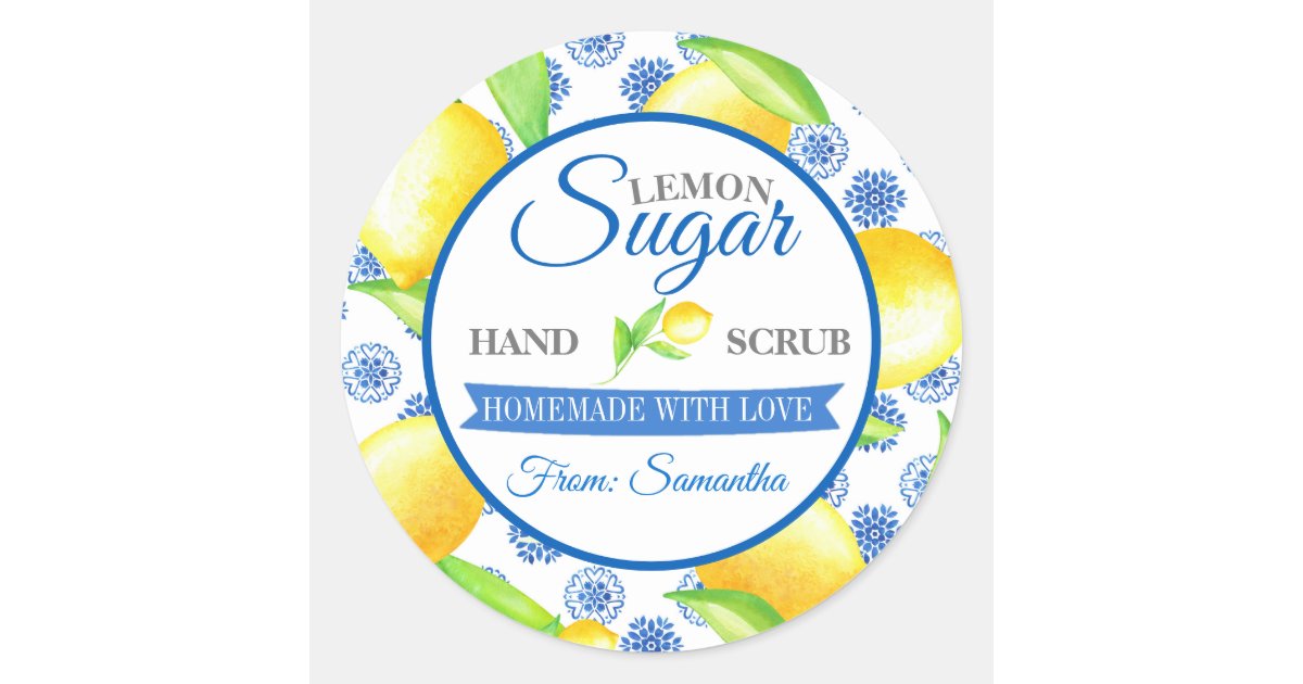Custom Mason Jar Lemon Sugar Scrub Labels | Zazzle