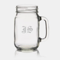 Custom Mason Jar Mug Laser Engraved Initials 16 oz