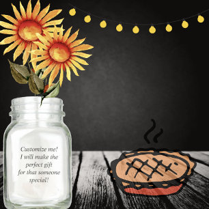 Custom mason jar, rustic wedding, photo gift jar