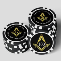 Custom Masonic Poker Chips | Square and Compass