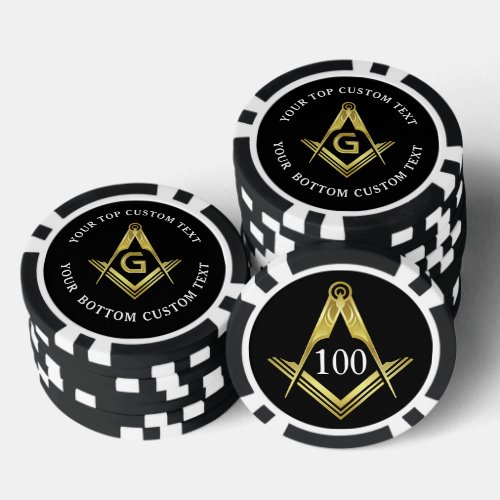 Custom Masonic Poker Chips  Square and Compass