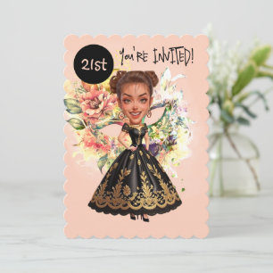 Custom Masquerade 21st Birthday Bash Invitation