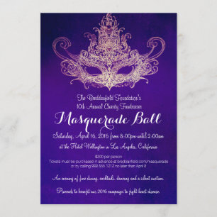 Custom Masquerade Ball Charity Event Invitations