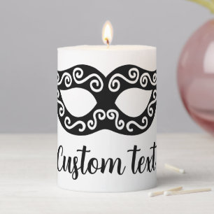 Custom masquerade carnaval mask pillar candle
