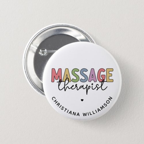 Custom Massage Therapist  Massage Therapy Gift Button