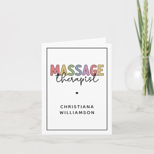 Custom Massage Therapist  Massage Therapy Gifts Card
