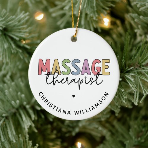 Custom Massage Therapist  Massage Therapy Gifts Ceramic Ornament