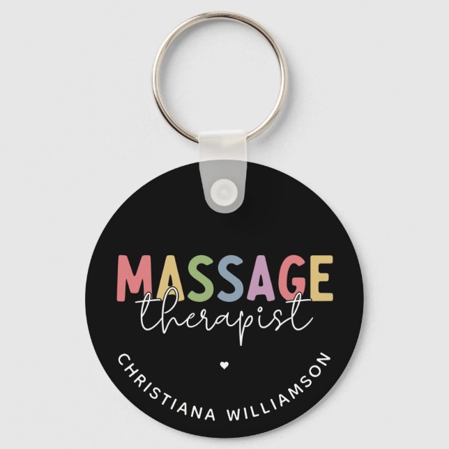 Custom Massage Therapist | Massage Therapy Gifts Keychain (Front)