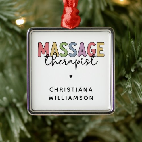 Custom Massage Therapist  Massage Therapy Gifts Metal Ornament