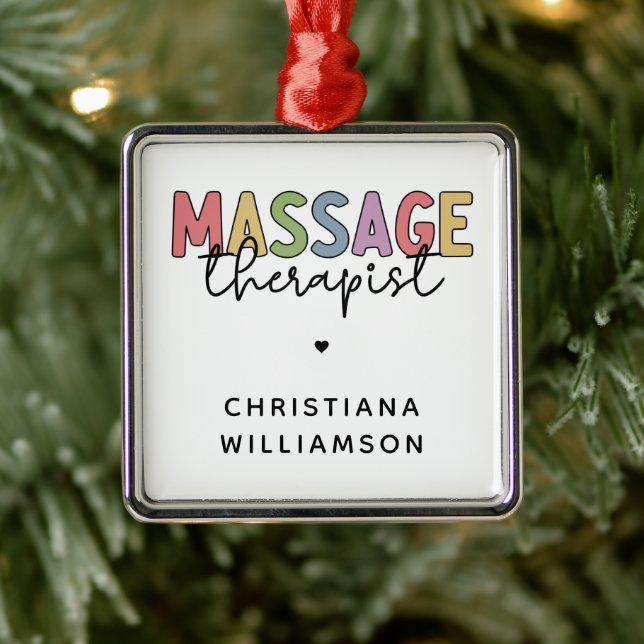 Custom Massage Therapist | Massage Therapy Gifts Metal Ornament (Tree)