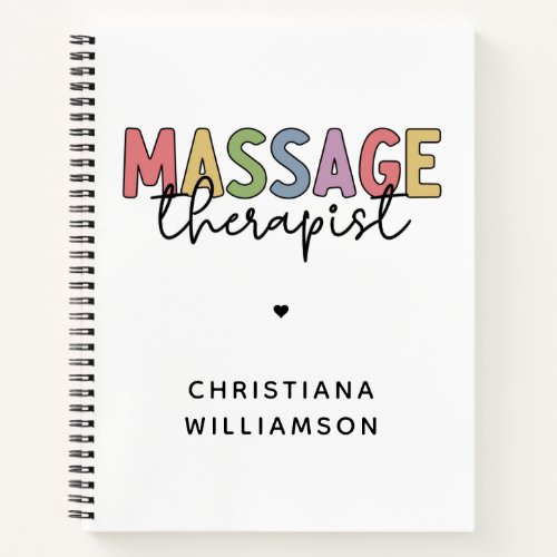 Custom Massage Therapist  Massage Therapy Gifts Notebook