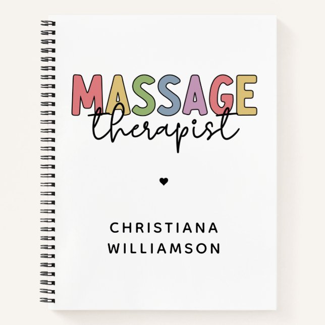 Custom Massage Therapist | Massage Therapy Gifts Notebook (Front)