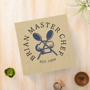 Custom master cheff kraft paper artwork brown 3 ring binder