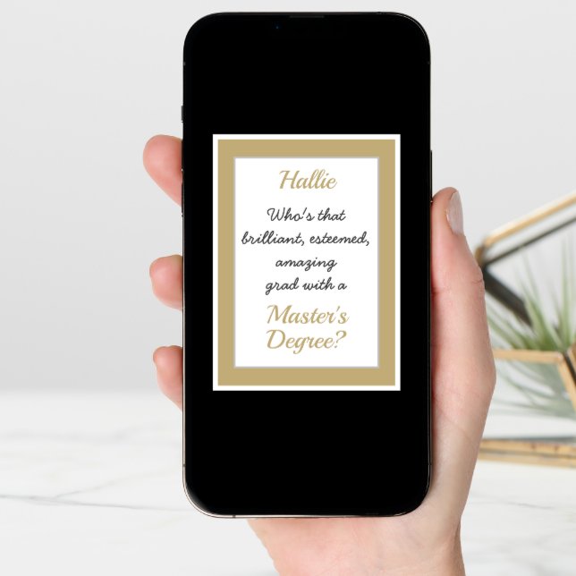 Custom Master's degree Congratulations card (Front Digital)