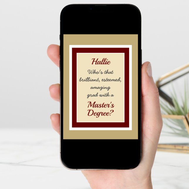 Custom Master's degree Congratulations card (Front Digital)