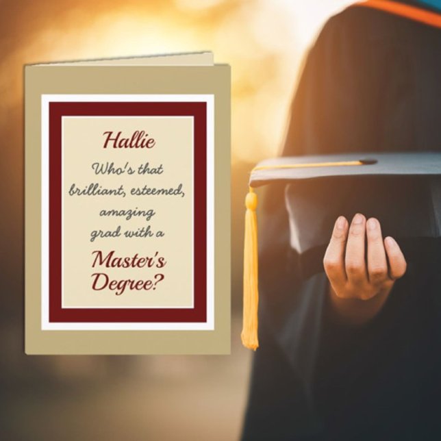 Custom Master's degree Congratulations card (Creator Uploaded)