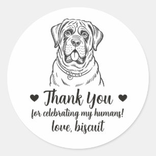 Custom Mastiff Dog Wedding Favor Stickers