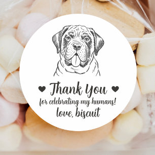 Custom Mastiff Dog Wedding Favor Stickers