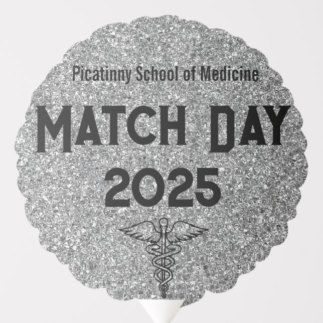 Custom Match Day 2025 Silver Glitter  Balloon (Front)