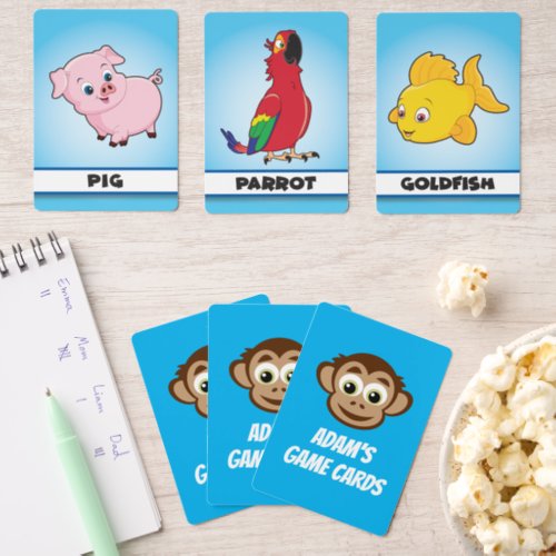 Custom Match Game playing cards for kids