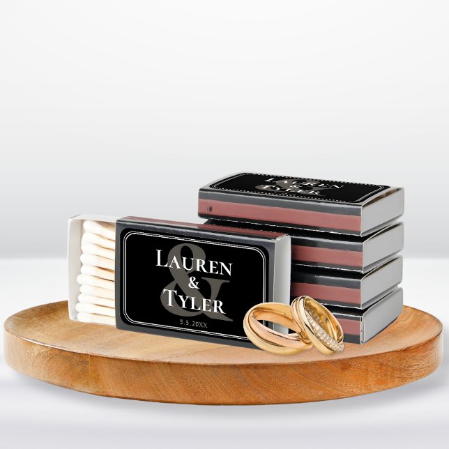Custom Matchbox - Elegant Wedding Guest Gift Favor Matchboxes (Wedding Matchbox Gift Party Favors for Guests)