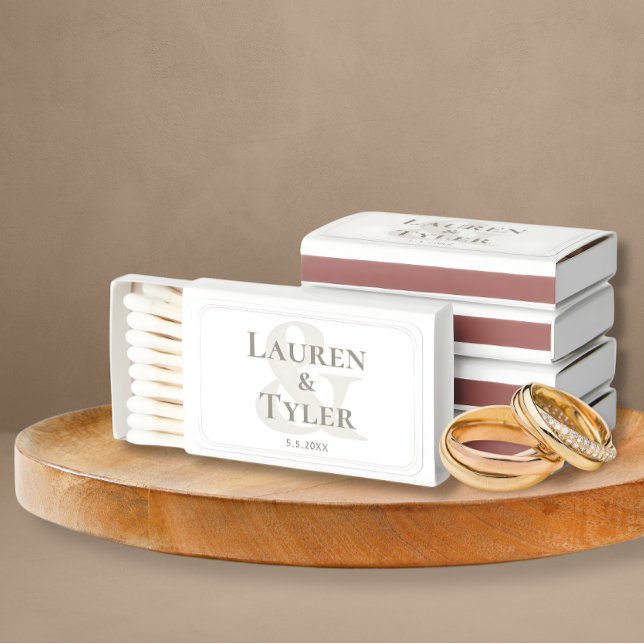 Custom Matchbox - Elegant Wedding Guest Gift Favor Matchboxes (Wedding Matchbox Gift Party Favors for Guests)