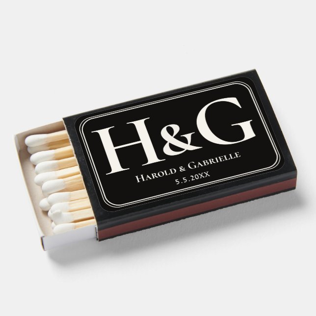 Custom Matchbox - Stylish Wedding Guest Gift Favor Matchboxes (Front Open)