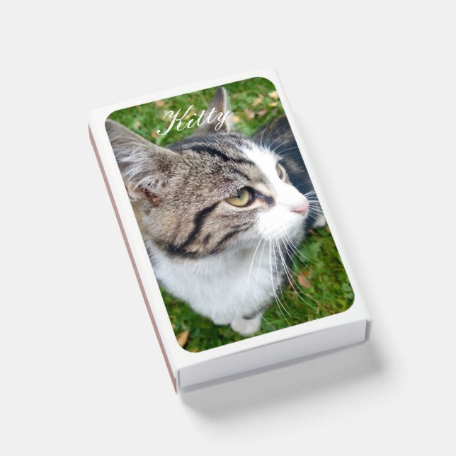 Custom matchboxes with cute cat photo pet image (Front Closed)