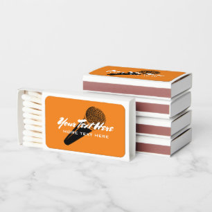 Custom matchboxes with microphone logo