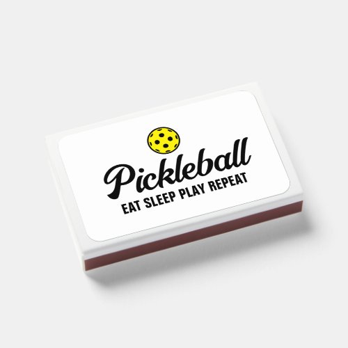 Custom matchboxes with yellow pickleball logo