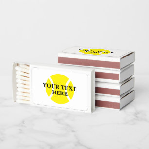 Custom matchboxes with yellow tennis ball logo