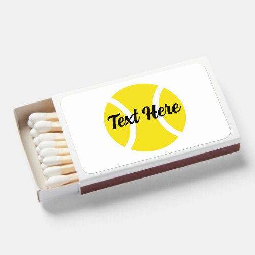 Custom matchboxes with yellow tennis ball logo