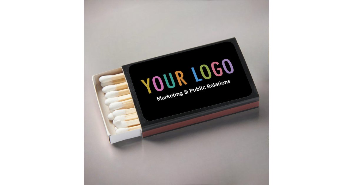 Custom Matches with Logo Promotional Matchboxes Zazzle