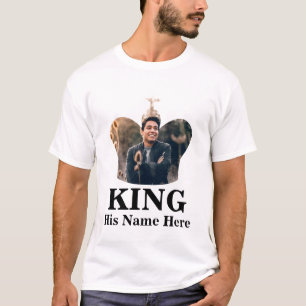 Custom Matching couple king queen crown photo T-Shirt