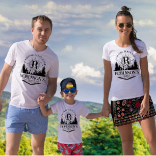 Custom matching family camping monogram T-Shirt