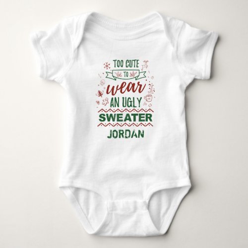 Custom Matching Family Christmas Holiday Baby Bodysuit