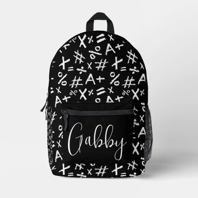 Custom Mathematic Pattern Printed Backpack (Front)