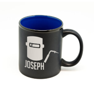 Custom Matte Black & Color Welder Mug