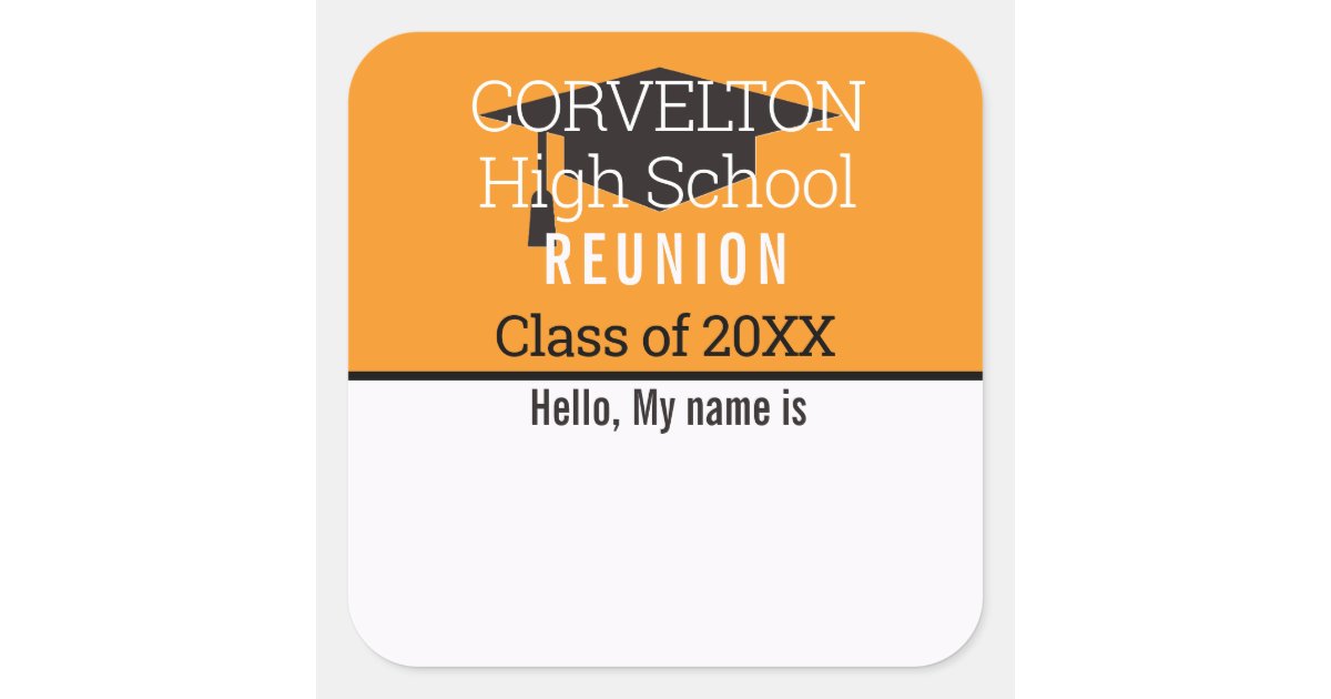 Matte Class Reunion Name Tag Sticker