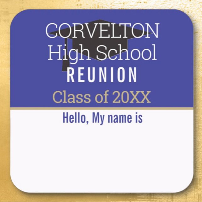 Custom Matte Class Reunion Name tag Sticker (Creator Uploaded)