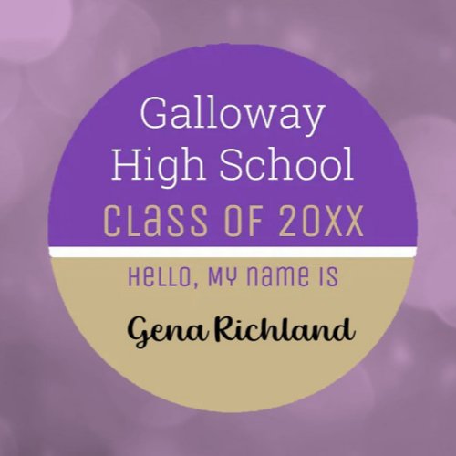 Custom Matte Class Reunion Name tag Sticker