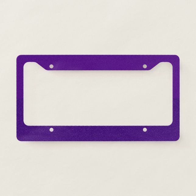 Custom Matte & Glitter Split Purple License Frame (Front)