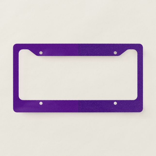 Custom Matte & Glitter Split Purple License Frame (Front)