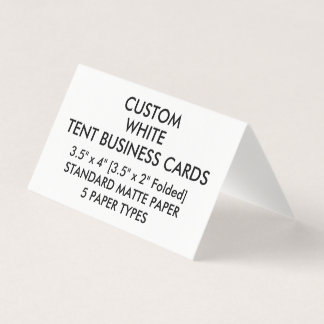 Custom MATTE Tent Folded Business Cards 3.5" x 2"