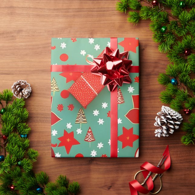 Custom Matte Vintage Christmas Wrapping Paper  (Holiday Gift)