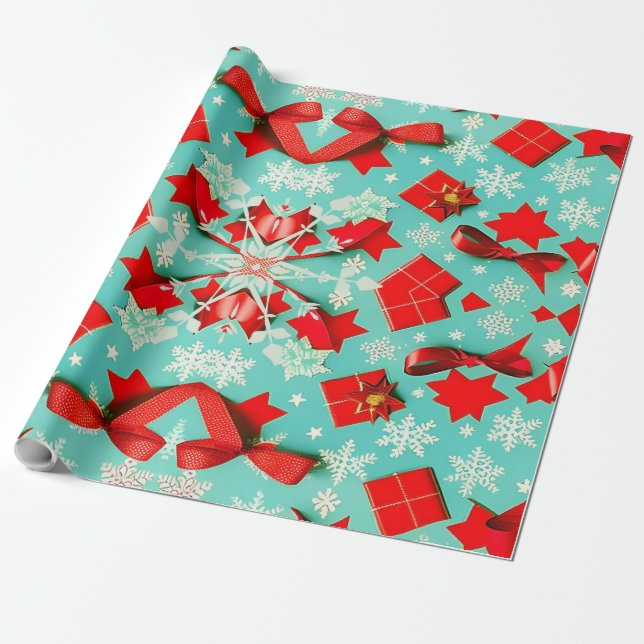 Custom Matte Vintage Christmas Wrapping Paper (Unrolled)